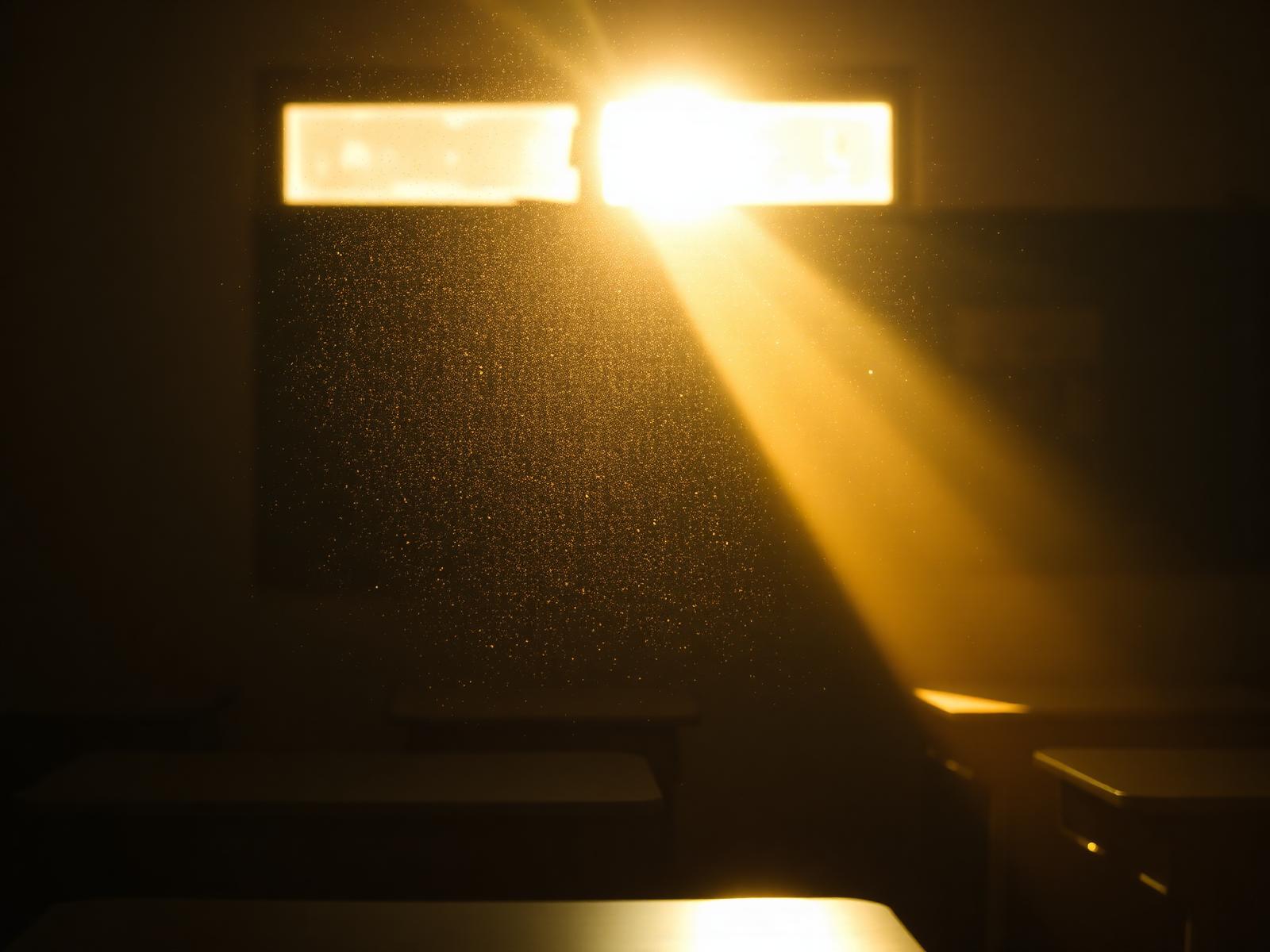 View through a UK school window toward an urban street with traffic visible